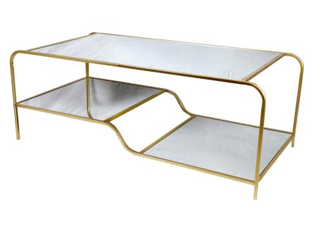 Centre Table DKD Home Decor Glamour Golden Metal Mirror 120 x 60 x 45 cm Supply