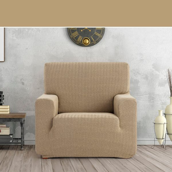 Armchair slipcovers Eysa JAZ Beige 70 x 120 x 130 cm For Sale