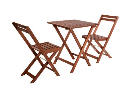 Table set with 2 chairs EDM Brown Hot on Sale