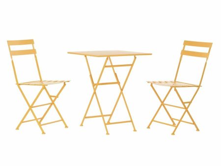 Table set with 2 chairs DKD Home Decor 87 cm 60 x 60 x 75 cm Hot on Sale