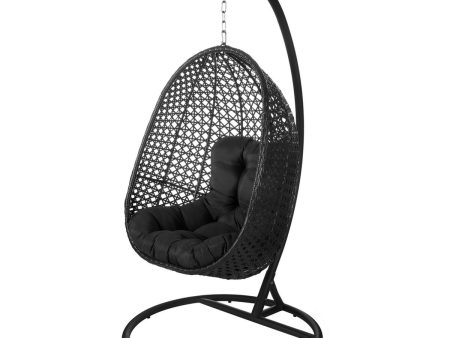 Rocking Chair Dido 190 x 95 x 95 cm Black Rattan Fashion