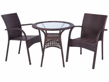 Table set with 2 chairs Alexandra House Living Brown For Cheap