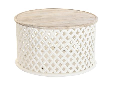 Centre Table DKD Home Decor White Natural Aluminium Mango wood 81 x 81 x 45 cm For Discount