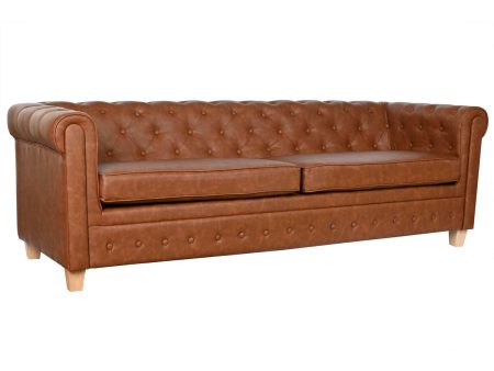 3-Seater Sofa Home ESPRIT Brown Natural Vintage 218 X 78 X 70 cm Cheap