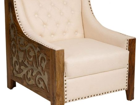 Armchair Alexandra House Living Beige 80 x 80 x 72 cm Upholstery For Cheap