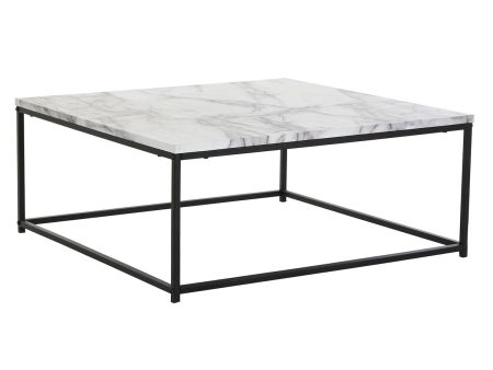 Centre Table DKD Home Decor White Black Metal MDF Wood 80 x 80 x 34 cm Hot on Sale