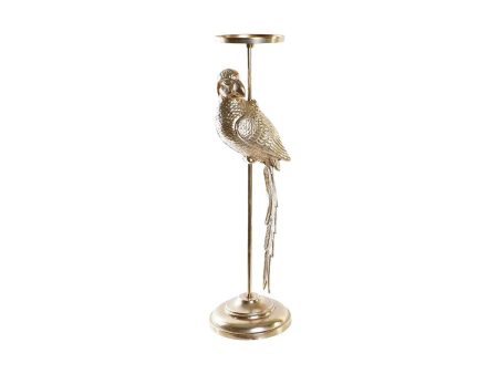 Candle Holder DKD Home Decor Champagne Aluminium Parrot (21 x 21 x 72 cm) For Cheap