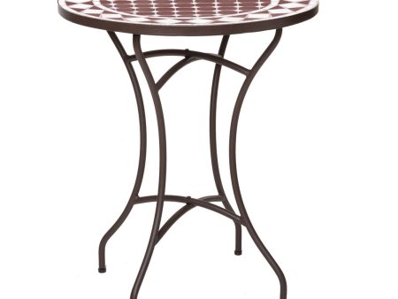 Side table Persea White Brown Ceramic 60 x 60 x 72 cm on Sale