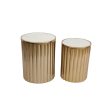 Tables set Romimex White Golden 2 Pieces For Cheap