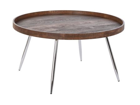 Centre Table DKD Home Decor Brown Silver Metal Steel MDF Wood 30 x 40 cm 78 x 78 x 41,5 cm Online Hot Sale