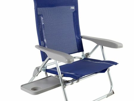 Beach Chair Aktive Slim Foldable Navy Blue 47 x 89 x 57 cm (2 Units) Cheap