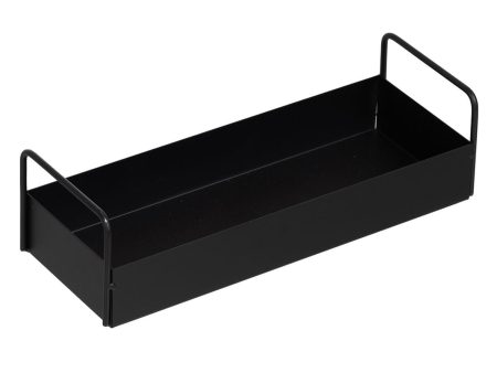 Tray Black Iron 33 x 12 x 9 cm For Discount