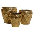 Set of Planters Home ESPRIT Golden Metal Modern 41 x 41 x 41,5 cm (3 Pieces) For Sale