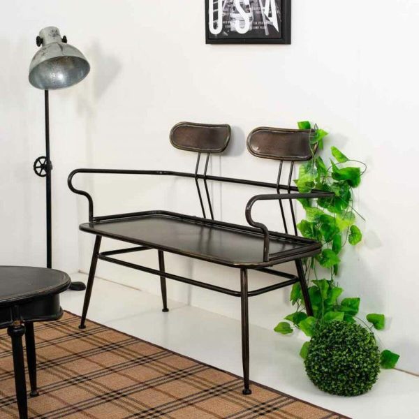 Bench Alexandra House Living Brown Metal 53 x 88 x 122 cm on Sale