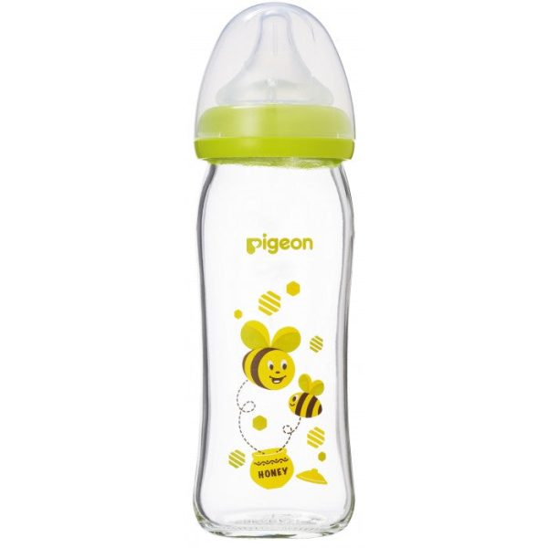 Pigeon Wide-Neck Softouch Glass Peristaltic Plus Nursing Bottle - 240ml (Bee) Sale