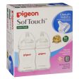 Pigeon SofTouch™ Peristaltic PLUS PP Bottle, Twin Pack Wide Neck Nursing Bottle 160ml (SS Teat) 0m+ Hot on Sale