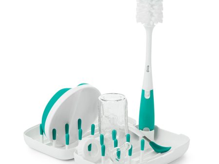 OXO TOT On-The-Go Drying Rack & Bottle Brush - Teal Supply